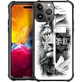 FKBRCL4U for iPhone 15 Pro Max Case, Lion Cross Jesus Christ Dove Pattern Graphic Design Girl Boy Soft Silicone Hard Acrylic Shock Protection for iPhone 15 Pro Max