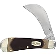 Old Timer 216OT Hawkbill Pruner 7in Traditional Folding Pocket Knife with Belt Clip, 3in High Carbon Stainless Steel Pruner Blade, and Sawcut Handle for EDC, Pruning, Gardening, Weeding, and Outdoors