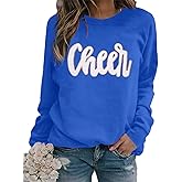Cheer Shirt Football Mom Sweatshirt: Women Cheerleader Shirts Chenille Mama Baseball Football Soccer Game Day Tops
