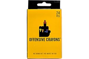 MilkToast Brands Offensive Crayons Original Edition, 24-Count Adult Crayons with Sarcastic Sayings, Funny Gag Gift for Adults, Secret Santa, Dark Humor Gifts, Sarcastic Funny Gifts