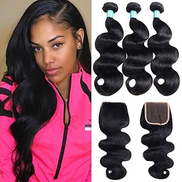 Amazon Com Siji Mei Brazilian Body Wave With Closure 100