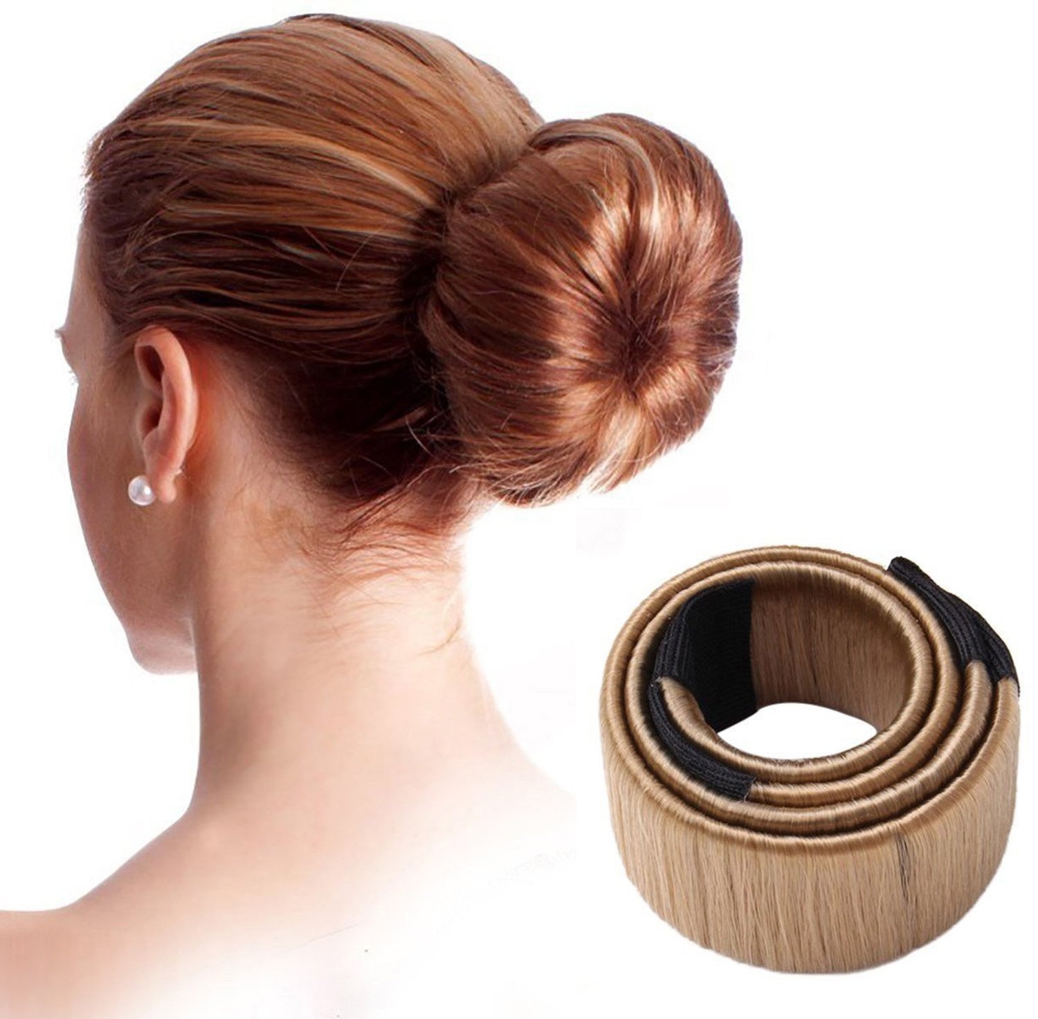 Cdet Women Hair Bun Band Headband Twist Hair Fold Wrap Snap Bun