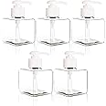Youngever 5 Pack Clear Plastic Square Pump Bottles, Refillable Plastic Pump Bottles for Dispensing Lotions, Shampoos (8 Ounce)