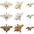 PH PandaHall 6 Sets 3 Colors Bee Twist Lock Light Gold Tuck Lock Bag Clasp Accessories for Leather Bag DIY, Antique Bronze/Platinum/Light Gold
