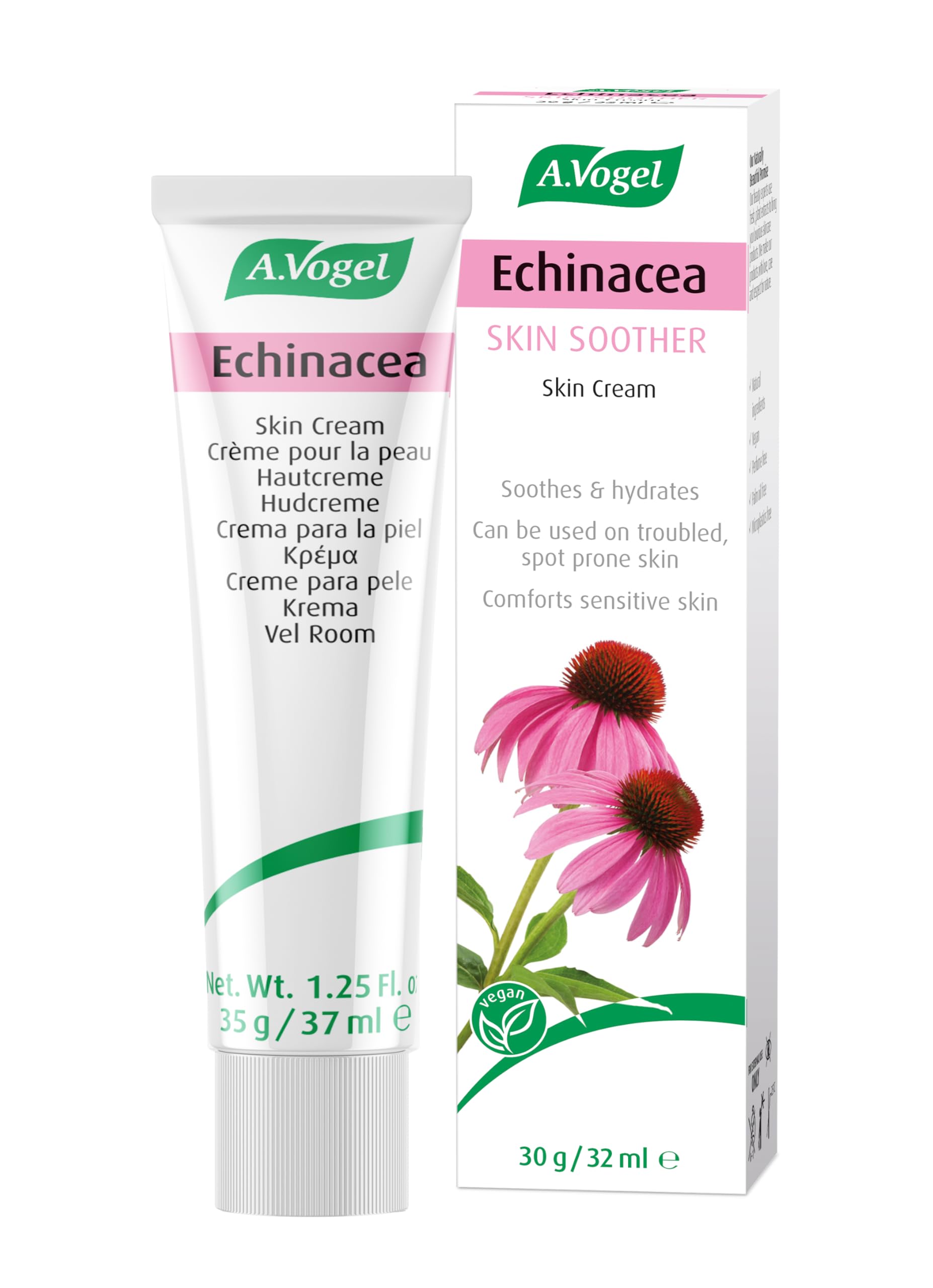 A.Vogel Echinacea Cream | Daily Face Moisturiser | Suitable for Women & Men with Sensitive, Troubled or Spot-prone Skin | 35g