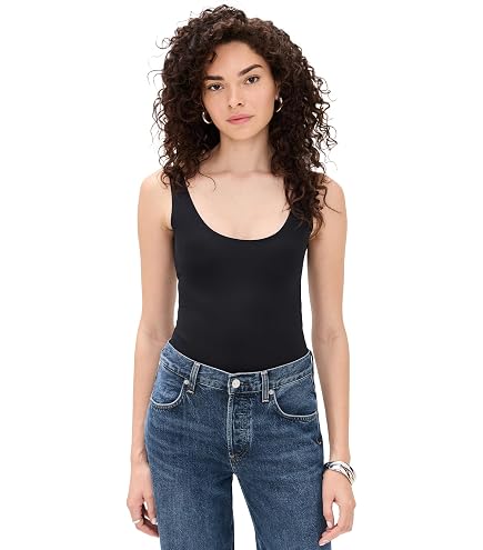 DKNY Women's Jersey Bodysuit Sockshosiery, black, Medium at Amazon