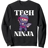 Funny Cute Technical Support Tech Ninja Computer IT Nerd Sweatshirt