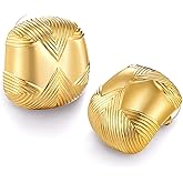 SNGIA18K Gold Plated Dangle Textured Ribbed Irregular Large Leaf Statement Earrings for Women by SNGIA, Handmade Dramatic Geometric Trendy Summer Drop Leaf Flower Jewelry Gifts, Bold Beachy Vintage Plant Fashion Drop Accessories, Vintage Nickle Free Floral Dangling Earrings.