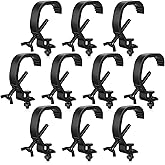 10 Pack Stage Light Clamp Hook, Aluminum Alloy Truss C-Clamp, Heavy Duty Stage Lights Truss Clamp for DJ Lighting Bar Lights Spot Light, Fit for 1.18-2 Inch OD Tube/Pipe, Black
