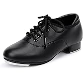 Stelle Tap Shoes for Girls Boys Lace Up PU Leather Dance Shoes for Little Kid/Big Kid