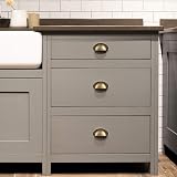 LJHOME 24 Pcs Shell Cup Handles Semi Circle Drawer Pulls Bronze Antique view 4