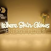 Where Skin Glows Energy Flows Neon Sign for Wall Decor Spa Neon Led Sign Dimmable Beauty Salon Neon Light Up Sign for Esthetician Spa Salon Business Beauty Shop Decorations Gift