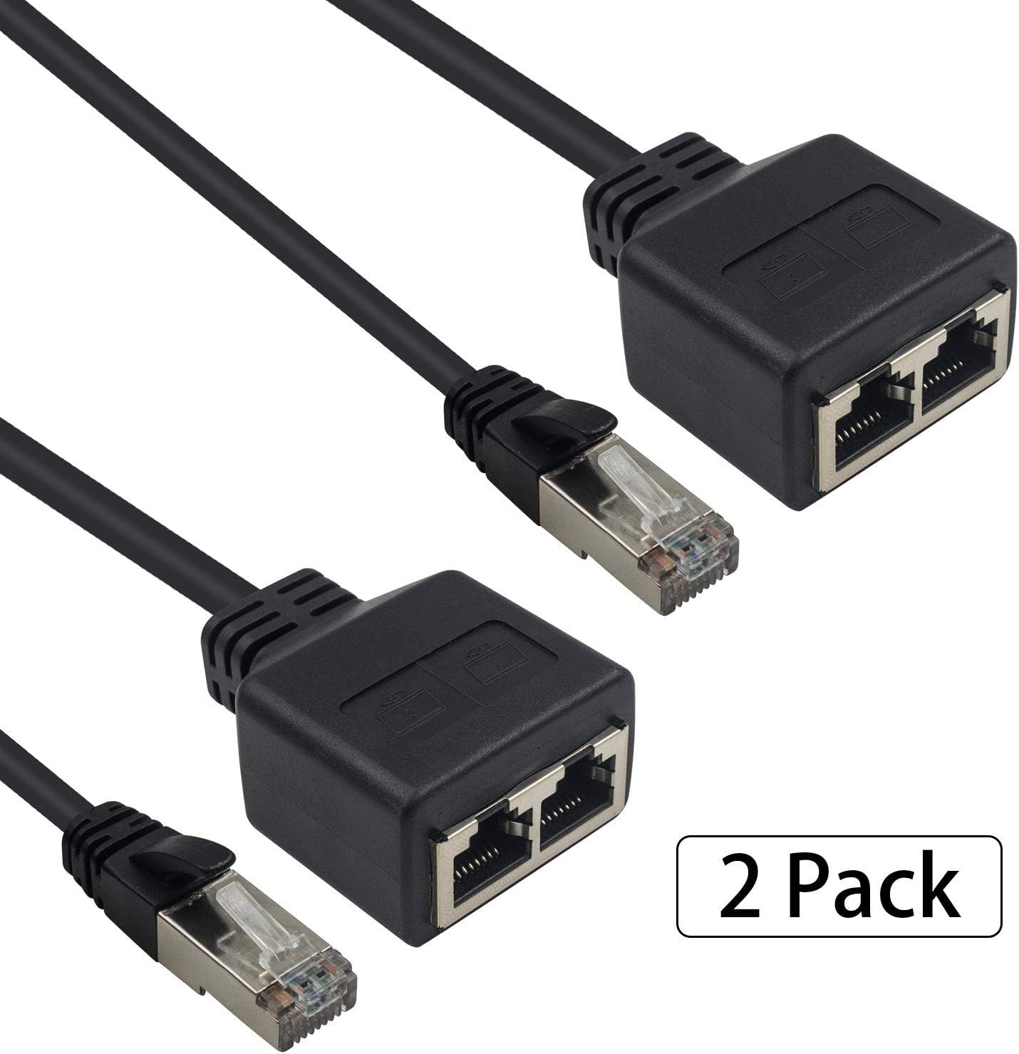 Duttek RJ45 Splitter Ethernet, RJ45 Ethernet Port Splitter, RJ45 1 Male ...