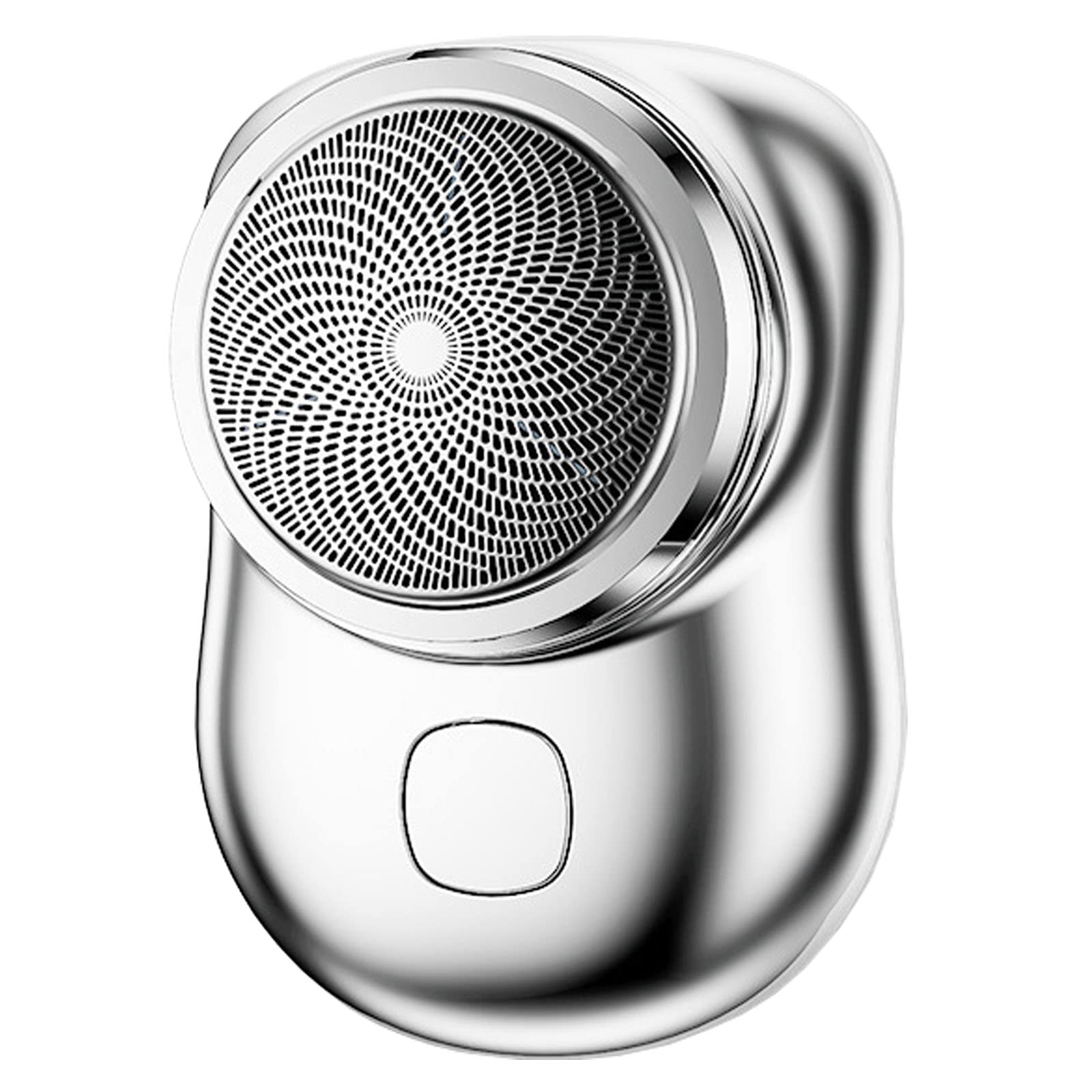 Mini-Shave Portable Electric Shaver, Electric Razor for Men, Pocket Size Mini Shaver, Type-c Rechargeable/Travel Essentials 6.5×4.5cm (Silver)