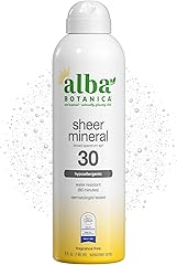 Alba Botanica Sheer Mineral Sunscreen Spray, SPF 30, Fragrance-Free Broad Spectrum, Water Resistant and Biodegradable, 5 fl. 