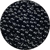 Pinhoollgo 300pcs Pearl Beads 8mm Round Pearl Beads with Hole for DIY Bracelet Necklace Jewelry Making Supplies Handmade Craft(Black)