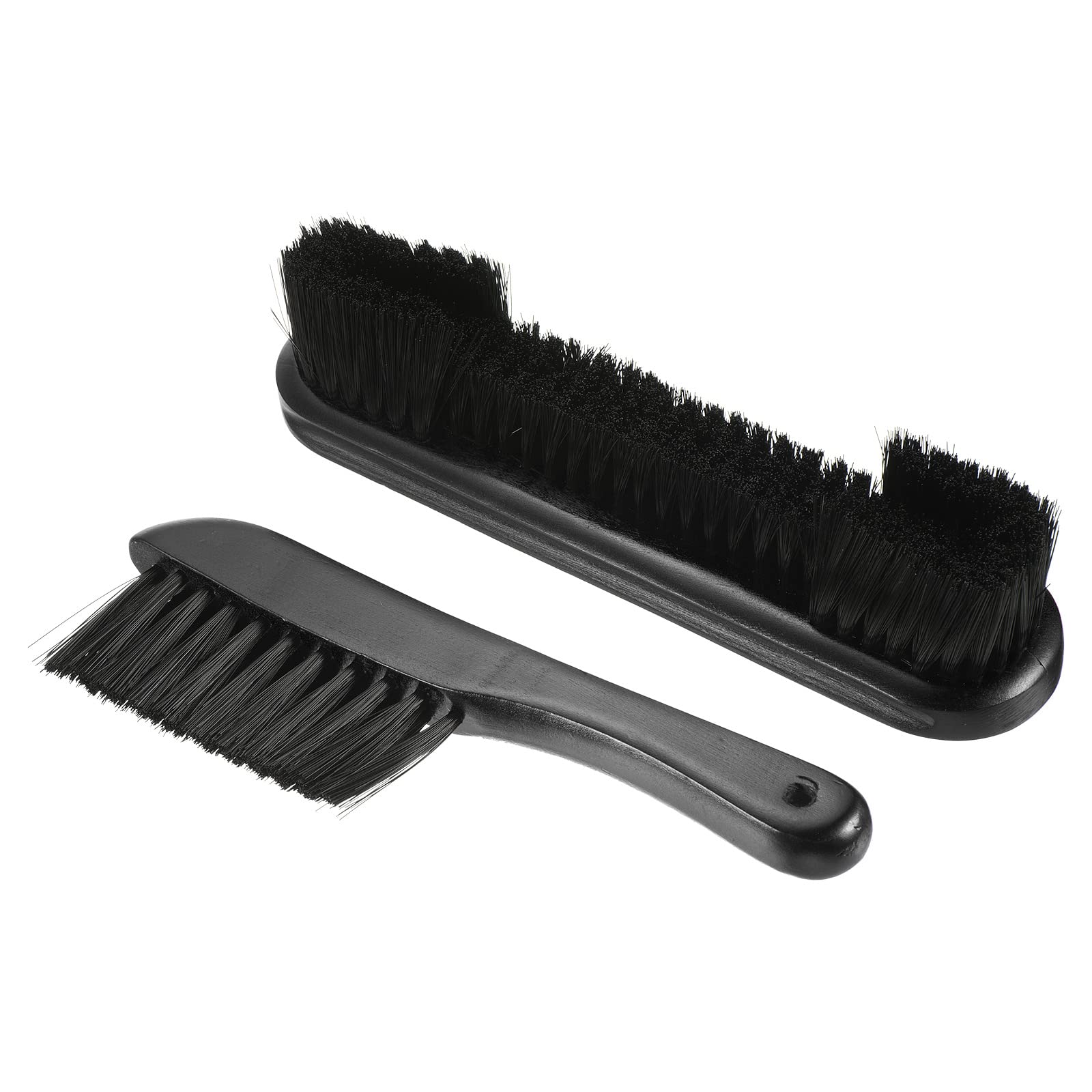 PATIKIL Billiard Pool Table Rail Brush Set, 2-in-1 Pool Table Cleaning Brush Kit Wooden Handle Nylon Bristles for Billiards Table, Black