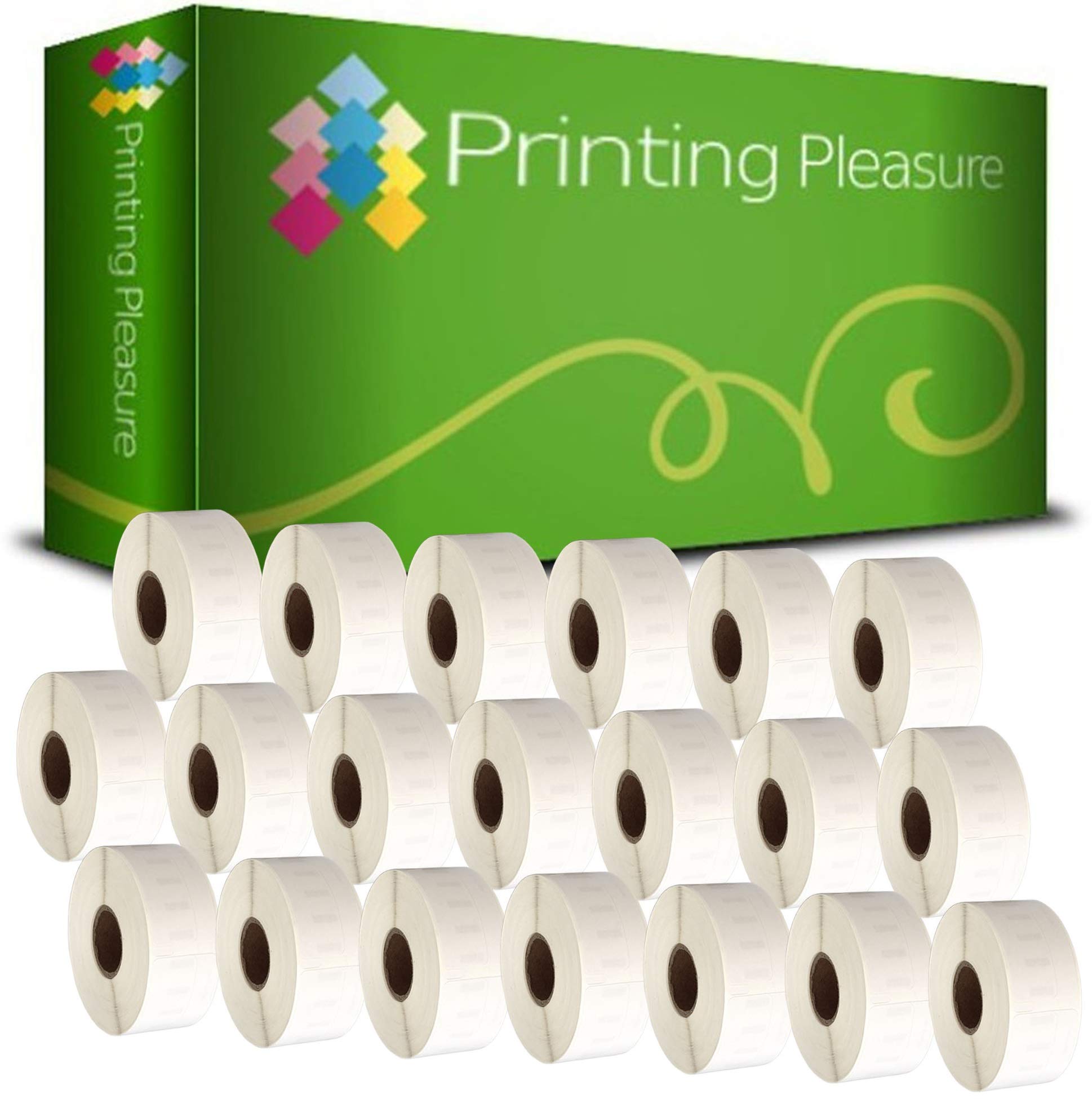 Printing Pleasure 20 x 11355 Compatible Labels Rolls for LabelWriter & Seiko Label Printers | 19mm x 51mm | 500 Labels per Roll