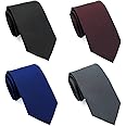 ZENXUS Extra Long Ties for Men Big and Tall, 63 or 70 inch Long Neckties 4-Pack