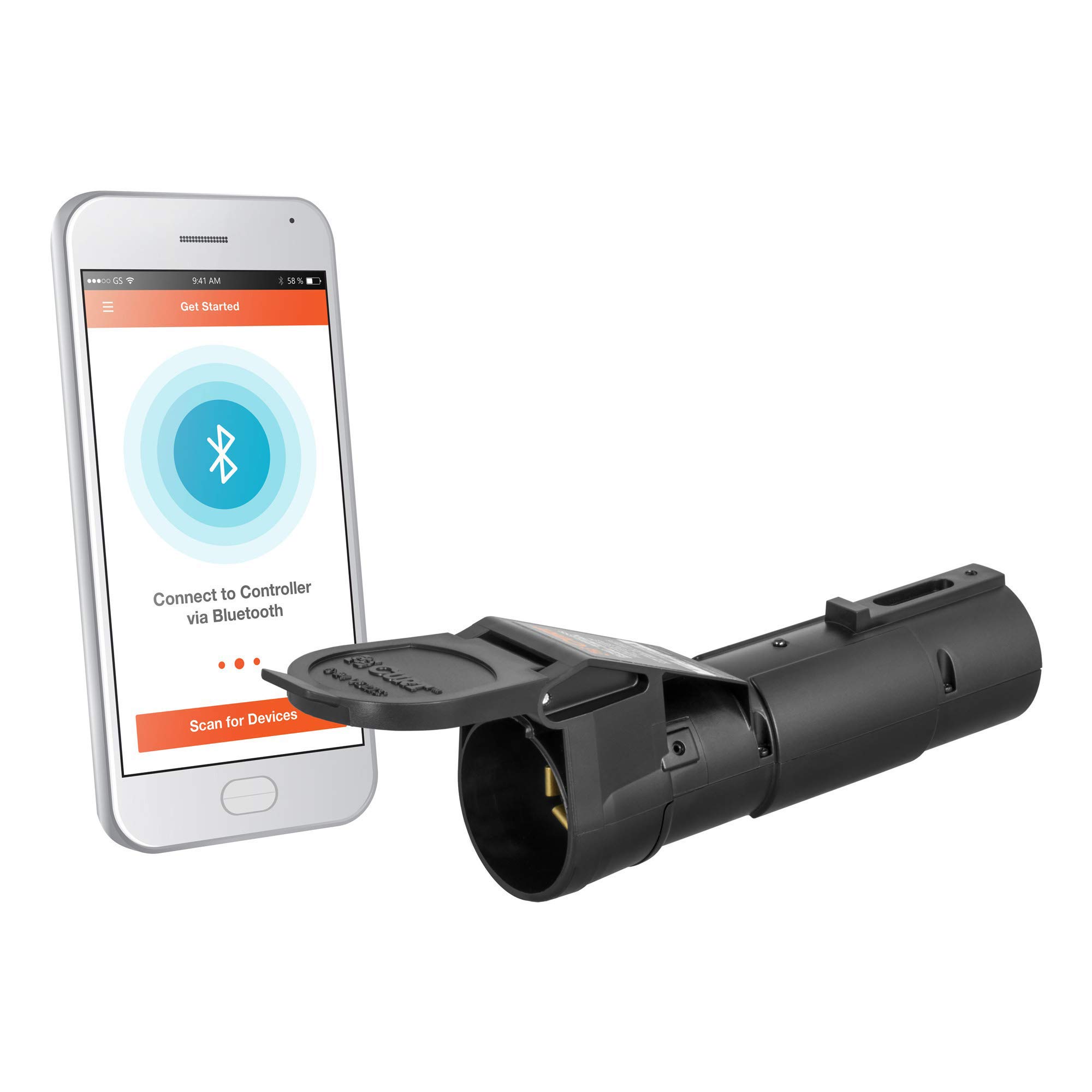 CURT 51180 Echo Mobile Electric Trailer Brake Controller with Bluetooth-Enabled Smartphone Connection, Proportional