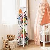 OYEAL Stuffed Animal Storage Holder Metal Toy Storage Organizer, 64'' Stuff Animal Organizer Plushies Storage with Elastic Rope for Playroom Bedroom Kid Room, White