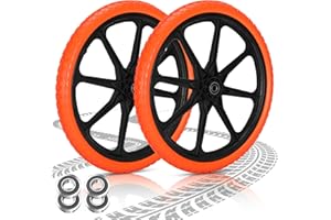 IOCOCEE Upgraded Rubbermaid Compatible 20x1.95" Flat Free Wheels, 20" Flat Free Tires with 5/8" & 3/4" Bearing Replacement