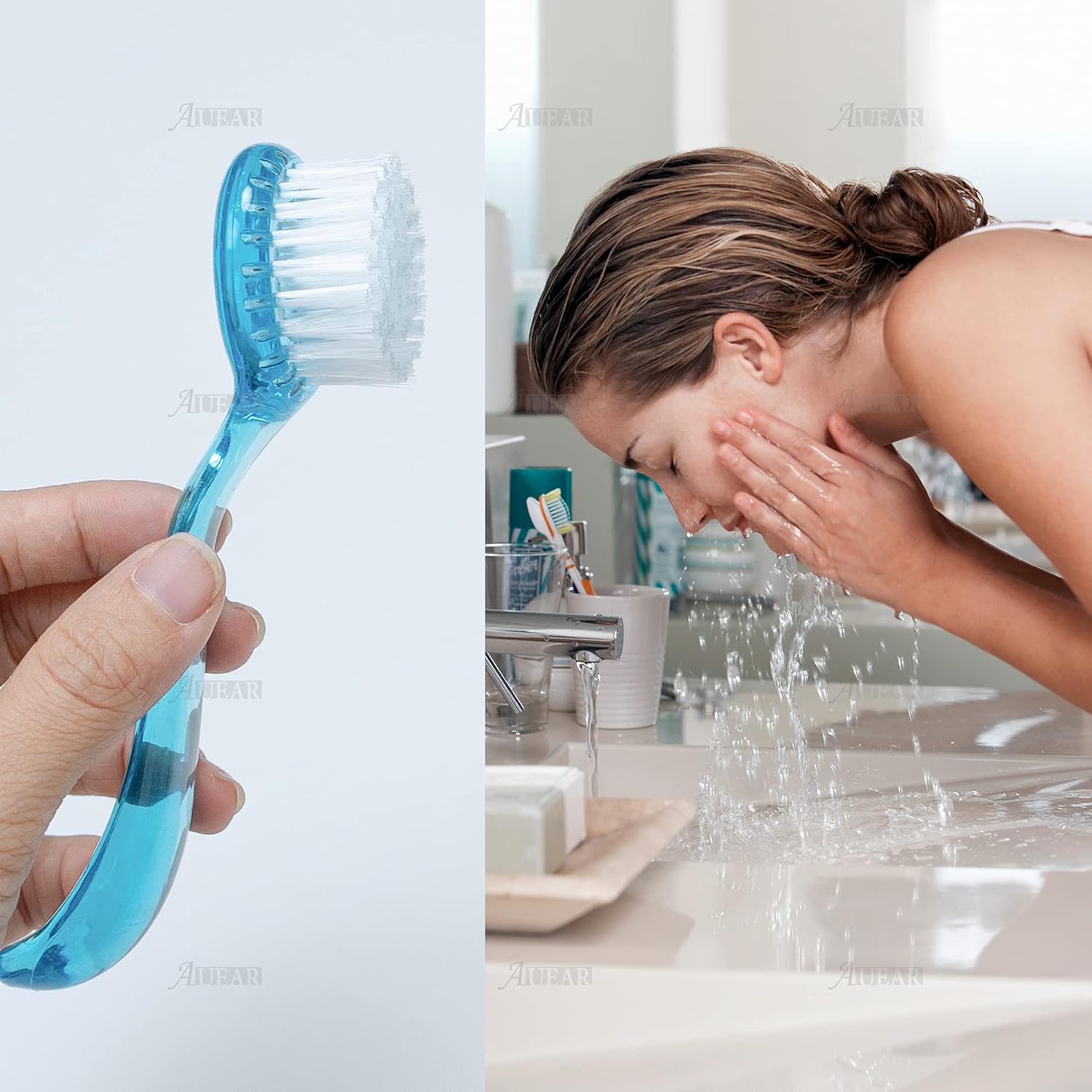 AUEAR, 4 Pack Face Brush for Cleansing and Exfoliating Facial Cleaning Brush with Cap for Women and Girls Wash Makeup Massaging: Home & Kitchen