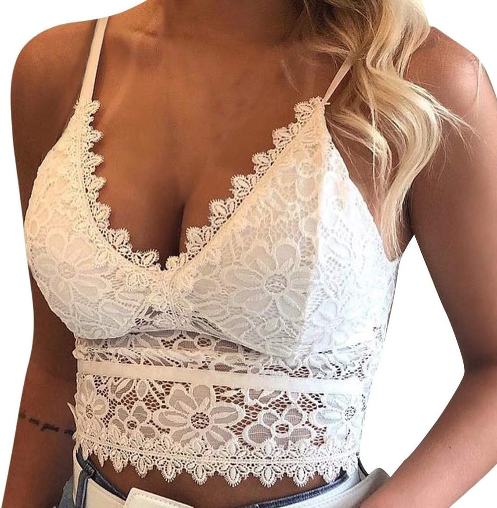 99native@ Women Sports Bra Front Cross Side Buckle Bra Sexy V-Neck Lace Bralette Wireless Yoga Activewear Lounge Bra Plus Size Vest Crop Wireless Bra Lingerie Sexy Underwear Camisole