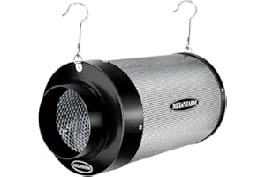 MELONFARM 6 Inch Air Carbon Filter Smelliness Control with Australia Virgin Charcoal, Odor Removal Carbon Filter for Grow Tent, Inline Fan, Hydroponics, Pre-Filter Included, Insulated Flange 6" x 12"