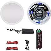 Herdio 6.5 Inch Bluetooth Ceiling Speakers 320W 2-Way Flush Mount in Wall Speakers for Home Bathroom Kitchen Office with Full Range Superior Sound,HCS-818BT