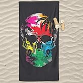 SOFTBATFY Skull Microfiber Beach Towel Oversize, 300GSM Large 63