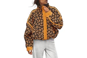 LAMISSCHE Zip up Fleece Jacket Women Oversized Mock Neck Sherpa Sweatshirt Striped Long Sleeve Pullover with Pockets