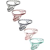 iKingsky Men's See Through Pouch Thong Underwear Sexy Low Rise T-back Under Panties for Men