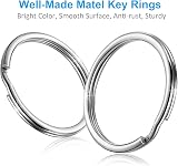 YHYZ Split Key Ring Circle Assorted 5 Sizes Metal Round Keyring Durable view 3