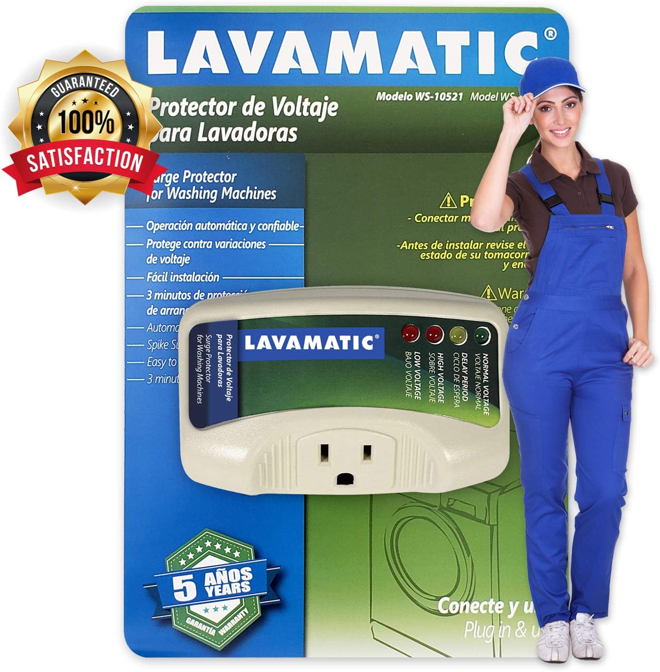 Lavamatic WS-10521 Electronic Surge Protector for Washing Machine – Front Top Load Washers ((2) Pieces): Home Audio & Theater