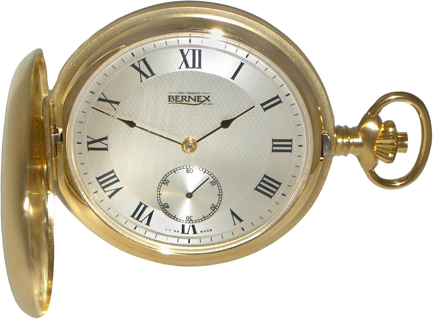 Bernex Mechanical Gold Plate Full Hunter Gents Pocket Watch