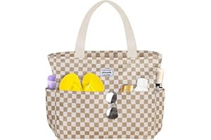 HOMESPON Large Waterproof Beach Bag for Women Sandproof Tote Bag Pool Bag with Zipper and Pockets for Travel Vacation Gym