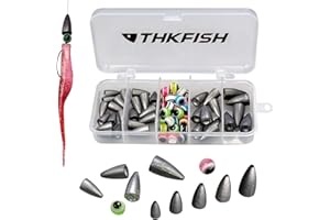 THKFISH Fishing Weights Sinkers Fishing Beads Bullet Sinkers Carolina Rig Texas Rig Kit Fishing Accessories Kit 64pcs/219pcs