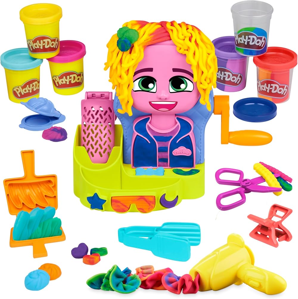 Play-Doh Hair Stylin' Salon Playset 6 Cans Pretend Play Toys 3+