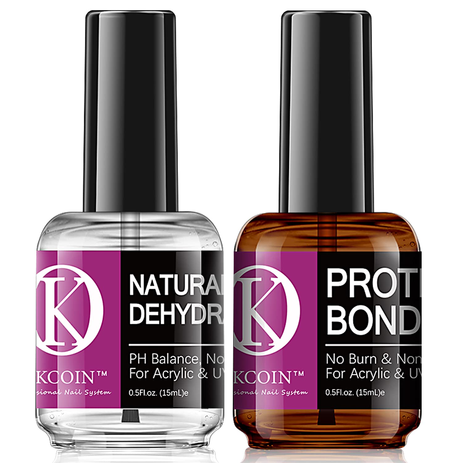 Amazon Com Okcoin Nail Dehydrator And Primer Protein Bond Set Non Acid No Burn Nail Prep Dehydrator And Primer For Acrylic Powder And Gel Nail Polish Builder Gel Dual Use Superior Bonding