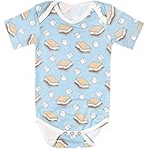 Copper Pearl Short Sleeve Bodysuit Baby: Ultra Soft Bodysuits for Newborns, Boys, Girls, and Infants - Stylish, Comfortable, Overlap Shoulders, Premium Knit Fabric - S'Mores, 12-18 Months