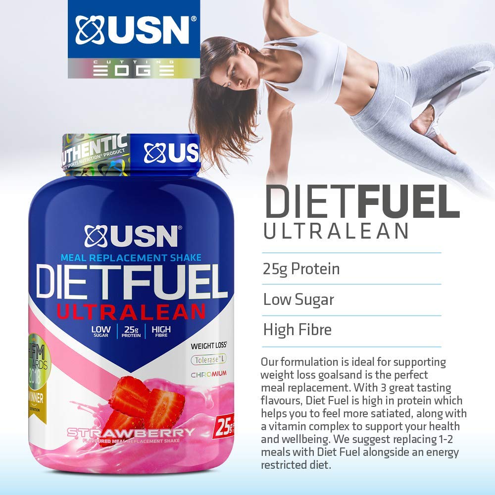 USN Diet Fuel Vanilla UltraLean 2 kg, Diet Protein Powders, Weight