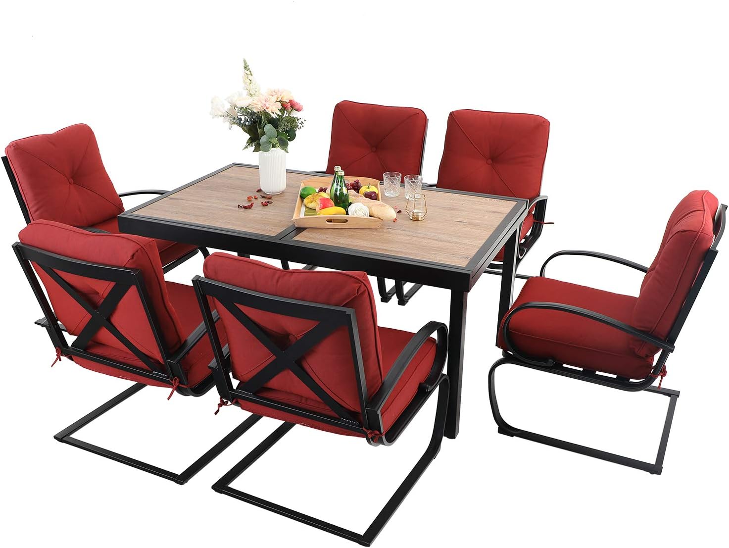 Sophia & William Patio Dining Set 7 Piece Expandable Outdoor Table