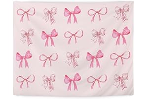 LUVADIAN Coquette Pink Bow Tapestry, Coquette Room Decor, Pink Preppy Girly Aesthetic Tapestry Wall Hanging for Teen Girls Room Bedroom Dorm Apartment Decor, Pink Wall Decor, 50x60 Inches