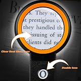 KIBTOY Magnifying Glass with Light and Stand 18 LEDs Folding Handheld Black view 7