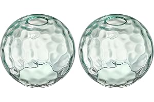 CJY CHENJINYAN 6.3 Inch Replacement Clear Hammer Glass Lamp Shade Light Fixture,for Replacement Wall Sconce Pendant Light Ceiling Light Chandelier Shade,Factory Outlet (Green Glass, 2 Pack)
