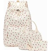 Bluboon School Backpack Set Girls Womens Laptop Bookbag Casual Daypack Fits 15 inch Laptop with Lunch Tote Bag and Pencil Bag