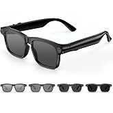 Osawalla AI Smart Glasses with Camera,Sunglasses with Electrochromic Lenses | 4k Photo Capture,Adjustable Tint,Hand-Free Vedio Recording, Continue AI Assistant,Bluetooth 5.4, Open Ear Music,Gift for Men