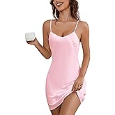 Marvmys Women's Satin Nightgown Sexy Lingerie Silk Slip Dress V Neck Chemise Mini Nighty