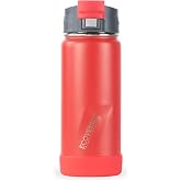 EcoVessel Perk Vacuum Insulated Coffee Tumbler and Tea Bottle, Stainless Steel Travel Infuser with Strainer and Push-Button Lid